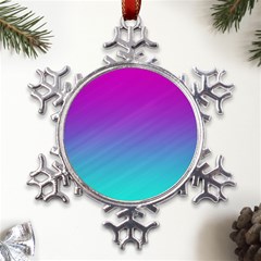 Background-pink-blue-gradient Metal Large Snowflake Ornament