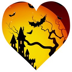 Halloween Night Terrors Wooden Puzzle Heart by Ket1n9