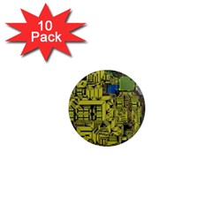 Technology Circuit Board 1  Mini Magnet (10 Pack)  by Ket1n9