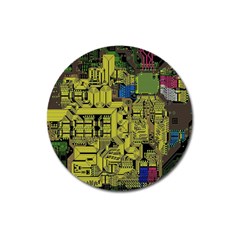 Technology Circuit Board Magnet 3  (round) by Ket1n9