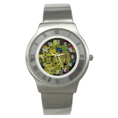 Technology Circuit Board Stainless Steel Watch by Ket1n9