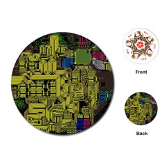 Technology Circuit Board Playing Cards Single Design (round) by Ket1n9