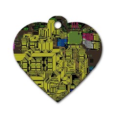 Technology Circuit Board Dog Tag Heart (one Side) by Ket1n9