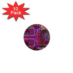 Technology Circuit Board Layout Pattern 1  Mini Magnet (10 Pack)  by Ket1n9