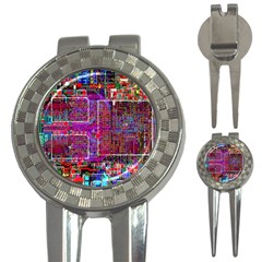 Technology Circuit Board Layout Pattern 3-in-1 Golf Divots by Ket1n9