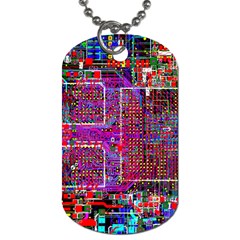 Technology Circuit Board Layout Pattern Dog Tag (two Sides) by Ket1n9