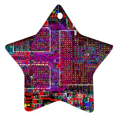 Technology Circuit Board Layout Pattern Star Ornament (two Sides) by Ket1n9