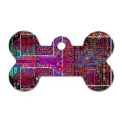 Technology Circuit Board Layout Pattern Dog Tag Bone (one Side) by Ket1n9