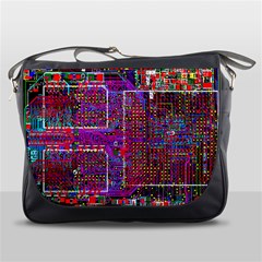 Technology Circuit Board Layout Pattern Messenger Bag by Ket1n9