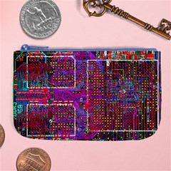 Technology Circuit Board Layout Pattern Large Coin Purse by Ket1n9