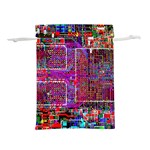 Technology Circuit Board Layout Pattern Lightweight Drawstring Pouch (L) Front