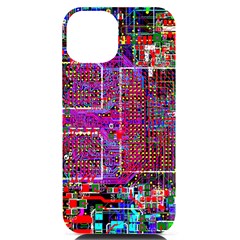 Technology Circuit Board Layout Pattern Iphone 14 Black Uv Print Case by Ket1n9