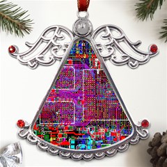 Technology Circuit Board Layout Pattern Metal Angel With Crystal Ornament by Ket1n9