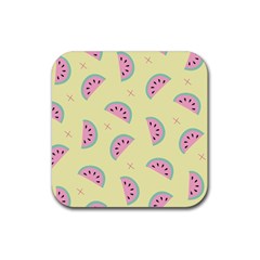 Watermelon Wallpapers  Creative Illustration And Patterns Rubber Coaster (square) by Ket1n9