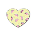 Watermelon Wallpapers  Creative Illustration And Patterns Rubber Heart Coaster (4 pack) Front