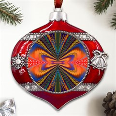 Casanova Abstract Art-colors Cool Druffix Flower Freaky Trippy Metal Snowflake And Bell Red Ornament by Ket1n9