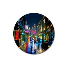 Abstract-vibrant-colour-cityscape Magnet 3  (round) by Ket1n9