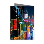 Abstract-vibrant-colour-cityscape Mini Greeting Card Right