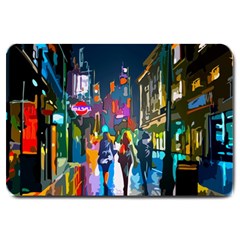 Abstract-vibrant-colour-cityscape Large Doormat by Ket1n9