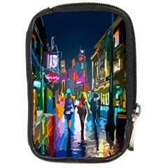 Abstract-vibrant-colour-cityscape Compact Camera Leather Case by Ket1n9