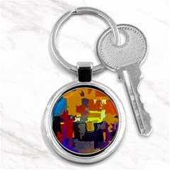 Abstract-vibrant-colour Key Chain (round) by Ket1n9