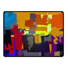 Abstract-vibrant-colour Two Sides Fleece Blanket (small) by Ket1n9