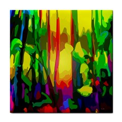 Abstract-vibrant-colour-botany Tile Coaster by Ket1n9