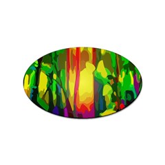 Abstract-vibrant-colour-botany Sticker (oval) by Ket1n9