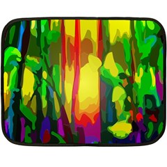 Abstract-vibrant-colour-botany Two Sides Fleece Blanket (mini) by Ket1n9