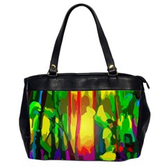 Abstract-vibrant-colour-botany Oversize Office Handbag (2 Sides) by Ket1n9