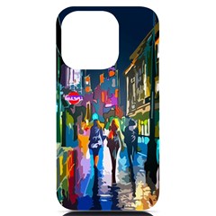 Abstract-vibrant-colour-cityscape Iphone 14 Pro Black Uv Print Case by Ket1n9