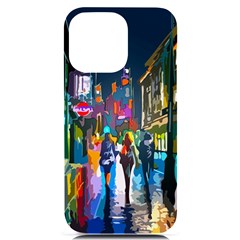 Abstract-vibrant-colour-cityscape Iphone 14 Pro Max Black Uv Print Case by Ket1n9