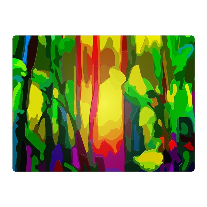 Abstract-vibrant-colour-botany Two Sides Premium Plush Fleece Blanket (Mini)