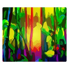 Abstract-vibrant-colour-botany Two Sides Premium Plush Fleece Blanket (small) by Ket1n9