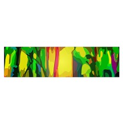 Abstract-vibrant-colour-botany Oblong Satin Scarf (16  X 60 ) by Ket1n9