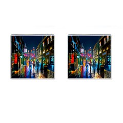 Abstract-vibrant-colour-cityscape Cufflinks (square) by Ket1n9