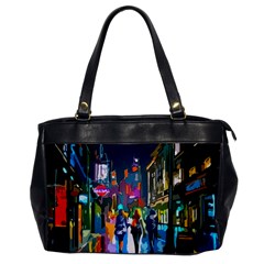 Abstract-vibrant-colour-cityscape Oversize Office Handbag by Ket1n9