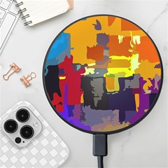 Abstract-vibrant-colour Wireless Fast Charger(black) by Ket1n9