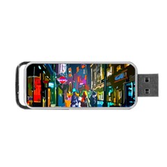 Abstract-vibrant-colour-cityscape Portable Usb Flash (two Sides) by Ket1n9