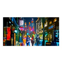 Abstract-vibrant-colour-cityscape Satin Shawl 45  X 80  by Ket1n9