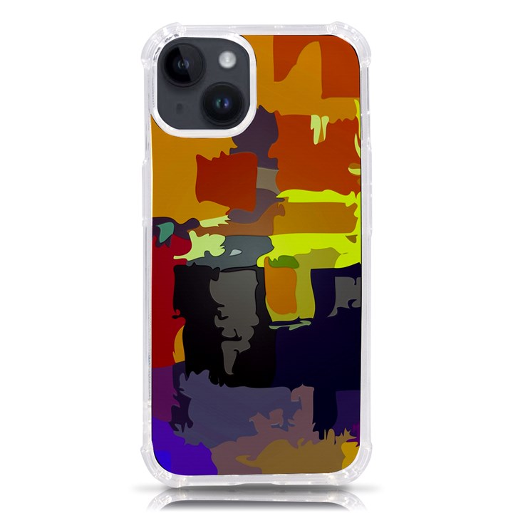 Abstract-vibrant-colour iPhone 14 TPU UV Print Case