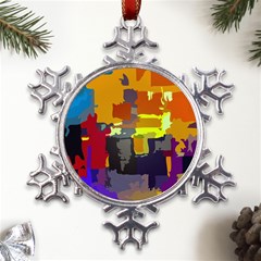 Abstract-vibrant-colour Metal Large Snowflake Ornament by Ket1n9