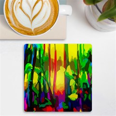 Abstract-vibrant-colour-botany Uv Print Square Tile Coaster  by Ket1n9