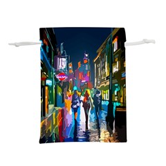 Abstract-vibrant-colour-cityscape Lightweight Drawstring Pouch (l) by Ket1n9