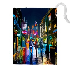 Abstract-vibrant-colour-cityscape Drawstring Pouch (4xl) by Ket1n9