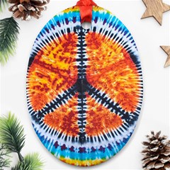 Tie Dye Peace Sign Ornament (oval)