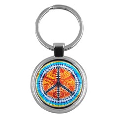 Tie Dye Peace Sign Key Chain (round) by Ket1n9