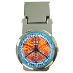 Tie Dye Peace Sign Money Clip Watches Front