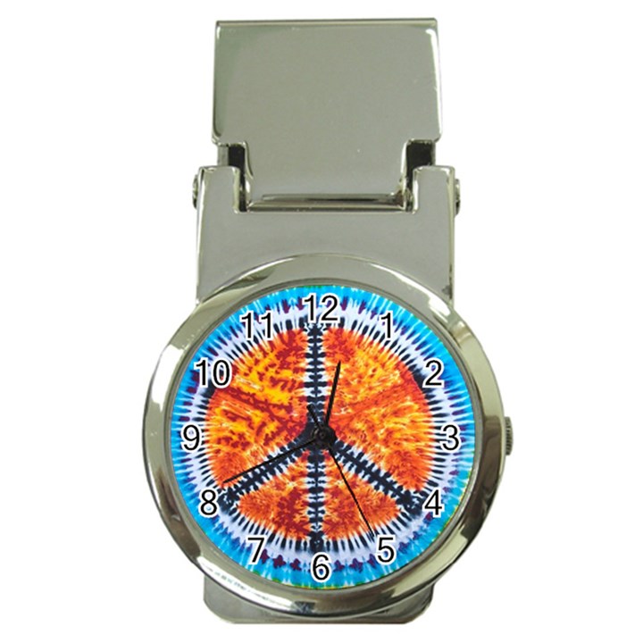 Tie Dye Peace Sign Money Clip Watches