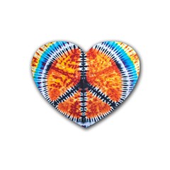 Tie Dye Peace Sign Rubber Heart Coaster (4 Pack) by Ket1n9